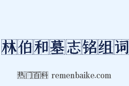 林伯和墓志铭组词是什么意思的图片